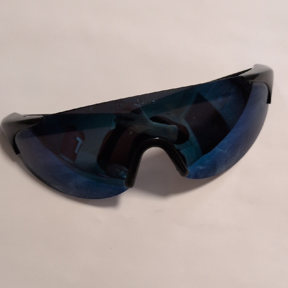 Black Safety Sunglasses with Reflective‎ Blue Lenses